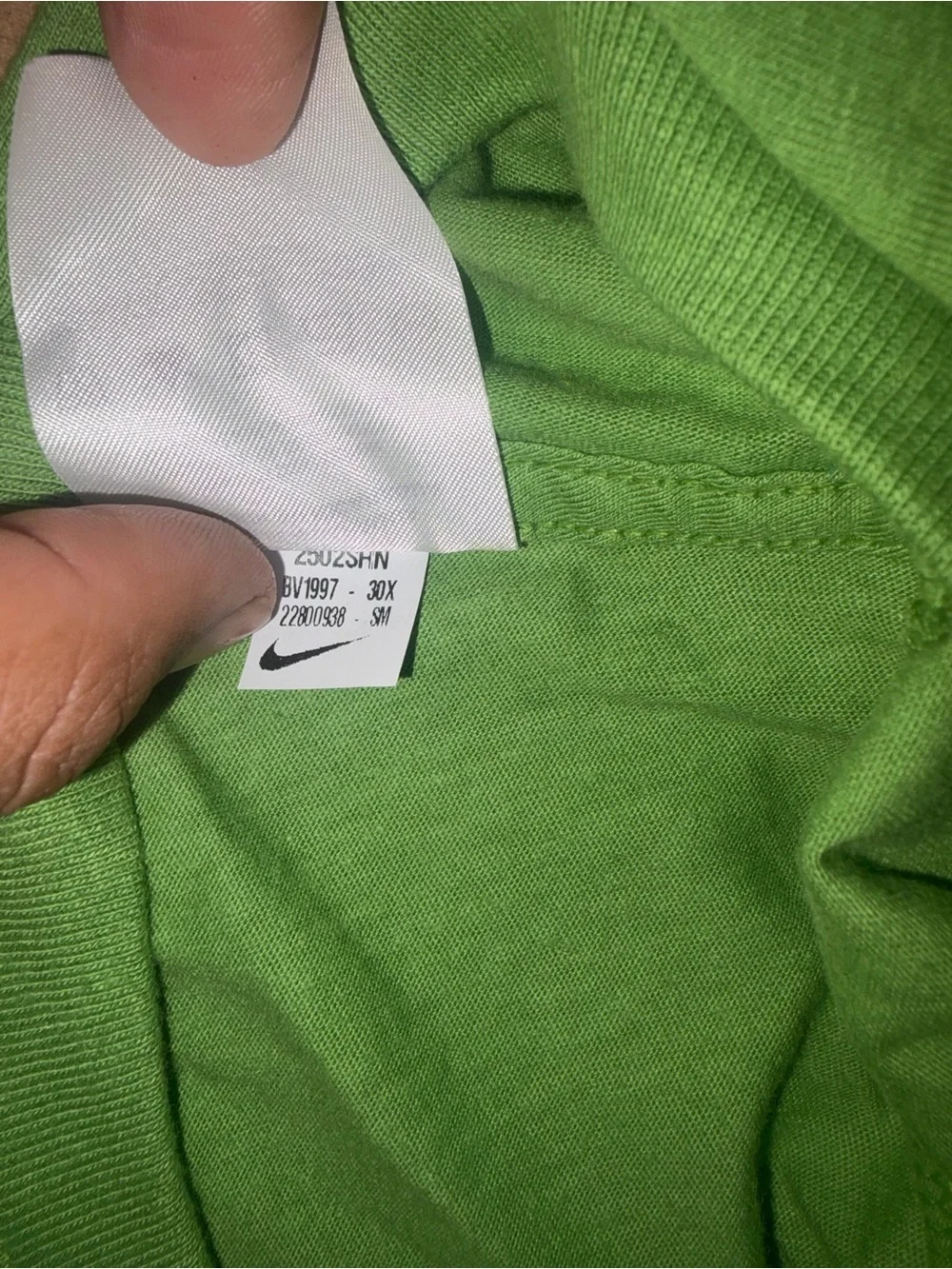 Nike Green Tee with White Swoosh and Text